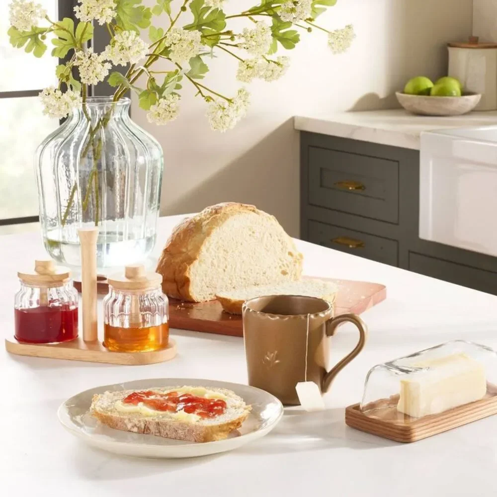 Glass Honey and Jam Serve Containers and Caddy - Hearth & Hand with Magnolia